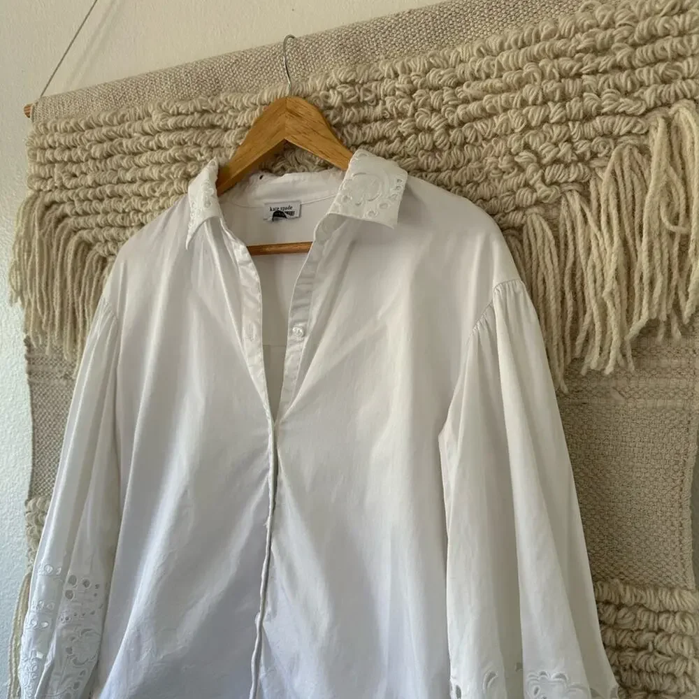 Kate Spade Poplin Cutwork Shirt